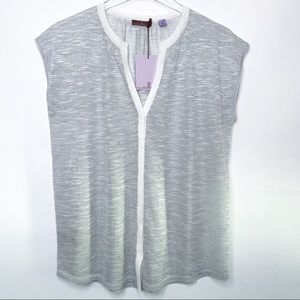 CULLEN Metallic Button Front Tunic Blouse Top S